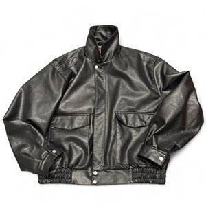 Topshop Oversized Faux Leather Jacket, Size 8-10